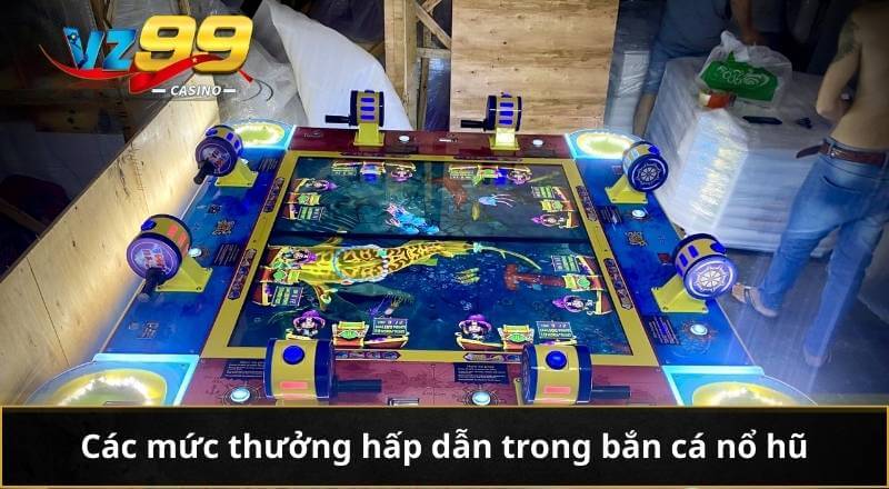 Bắn Cá Nổ Hũ - Siêu Phẩm Mới Thưởng Giá Trị Lớn Trên VZ99 4 Các mức thưởng hấp dẫn trong bắn cá nổ hũ